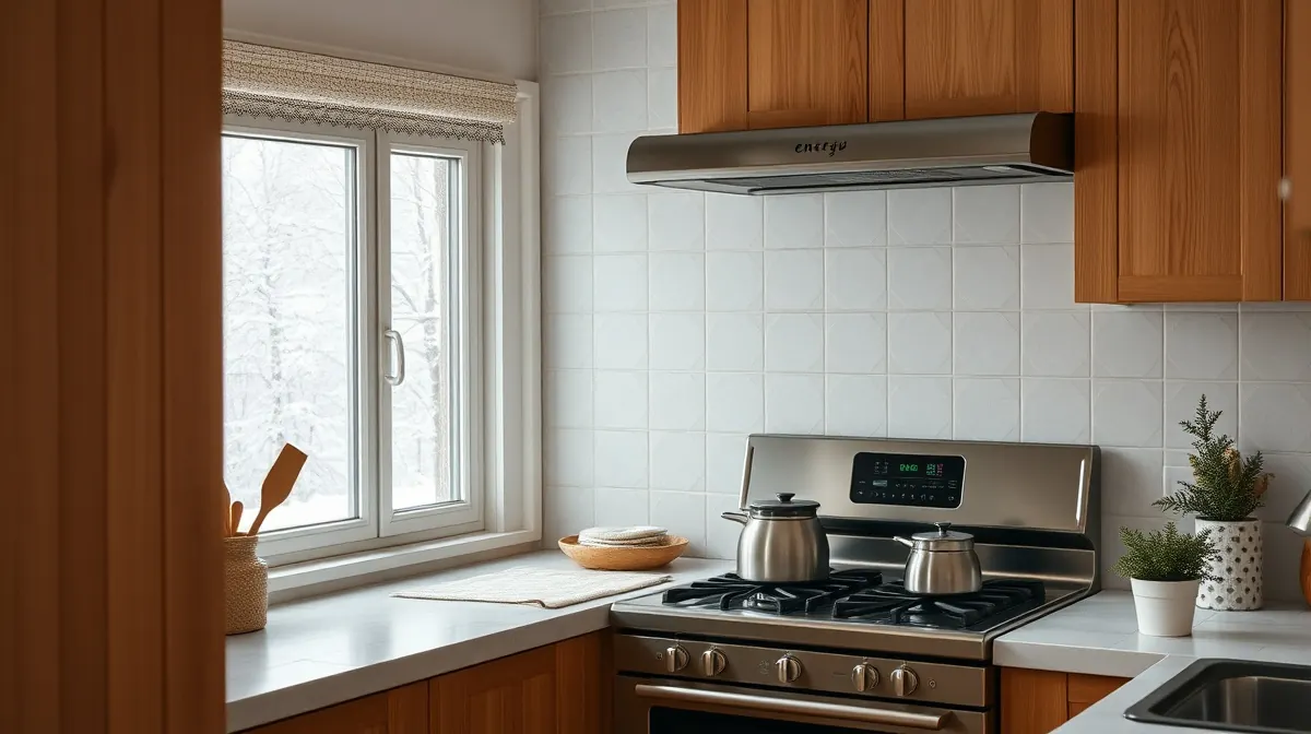 Nordisk køkken med energibesparende apparater og batch‑madlavning